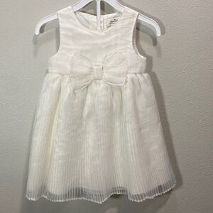 Janie and Jack special occasion pleated‎ bow front dress ivory